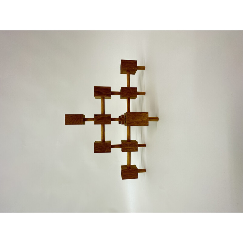 Candelero de madera de mediados de siglo, años 70