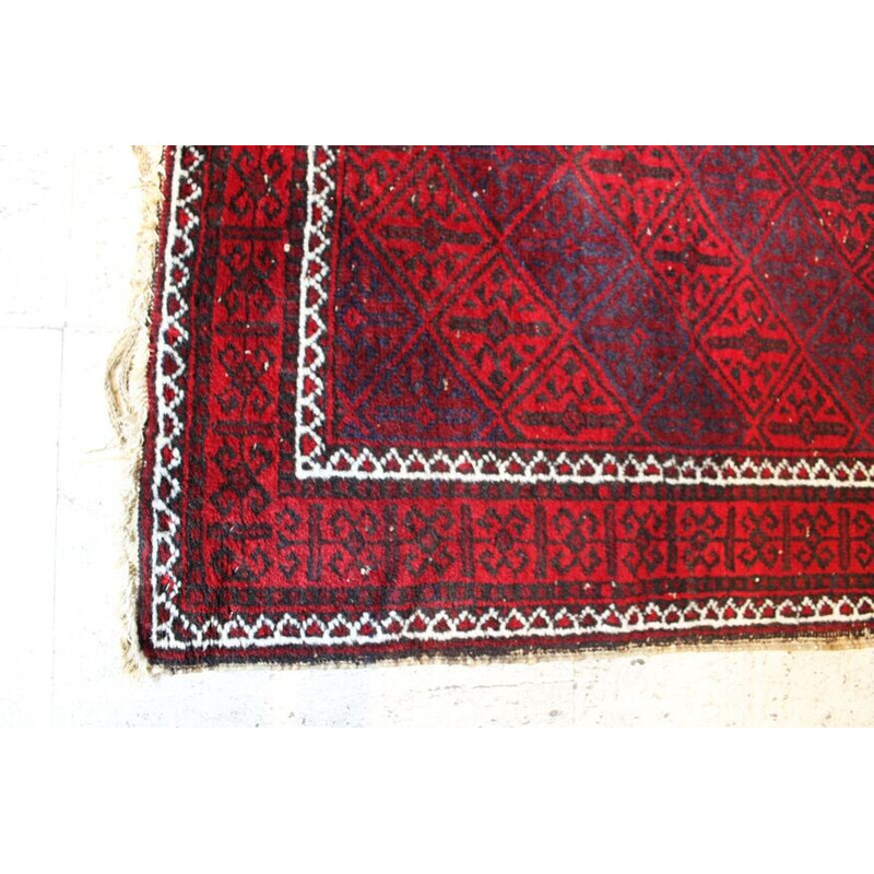 Handmade vintage Baloch Afghan rug