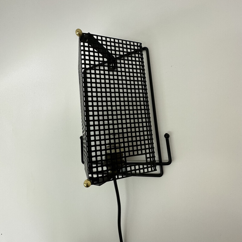 Mid century perforated metal wall lamp by Tjerk Reijenga for Pilastro, 1950s