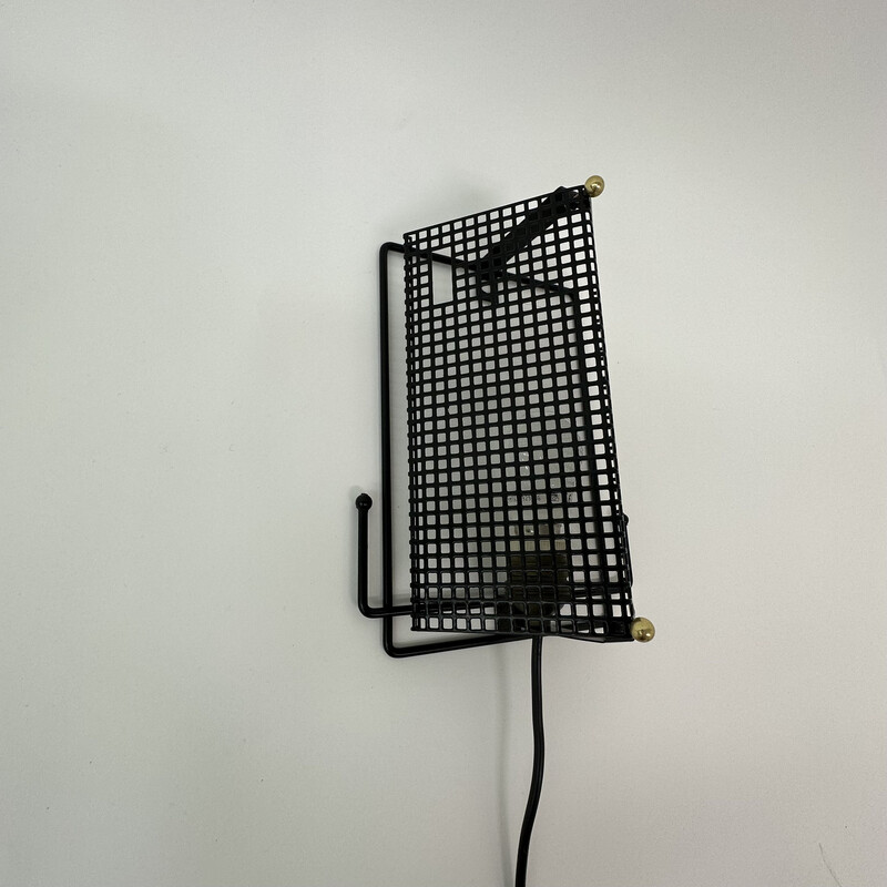 Mid century perforated metal wall lamp by Tjerk Reijenga for Pilastro, 1950s