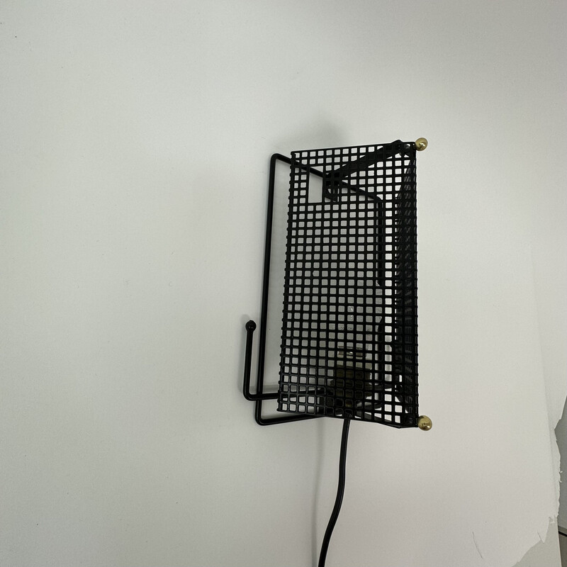 Mid century perforated metal wall lamp by Tjerk Reijenga for Pilastro, 1950s