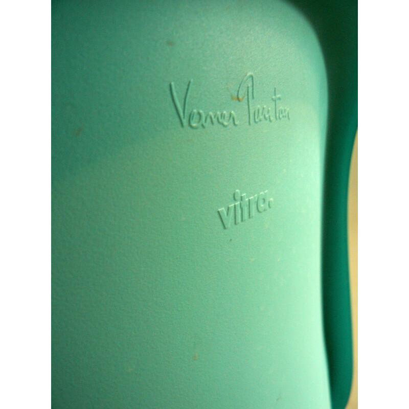 Blue chair in plastic by Verner Panton for Vitra - 2000s