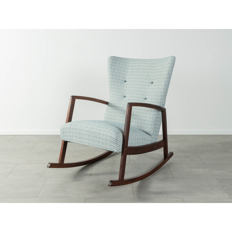 Vintage solid beech wood rocking chair, Germany 1950s