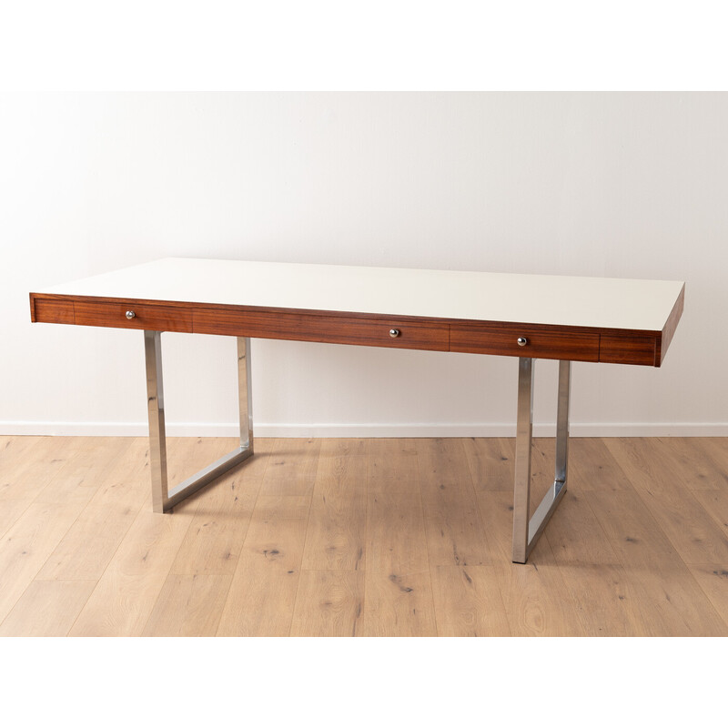 Vintage desk in walnut veneer with two drawers, 1960s