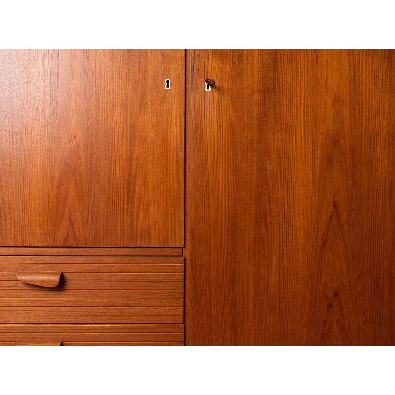 Vintage cabinet in teak veneer with two doors, Germany 1960s