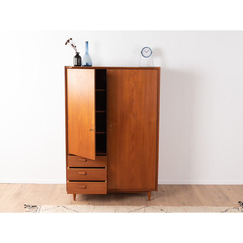 Vintage cabinet in teak veneer with two doors, Germany 1960s