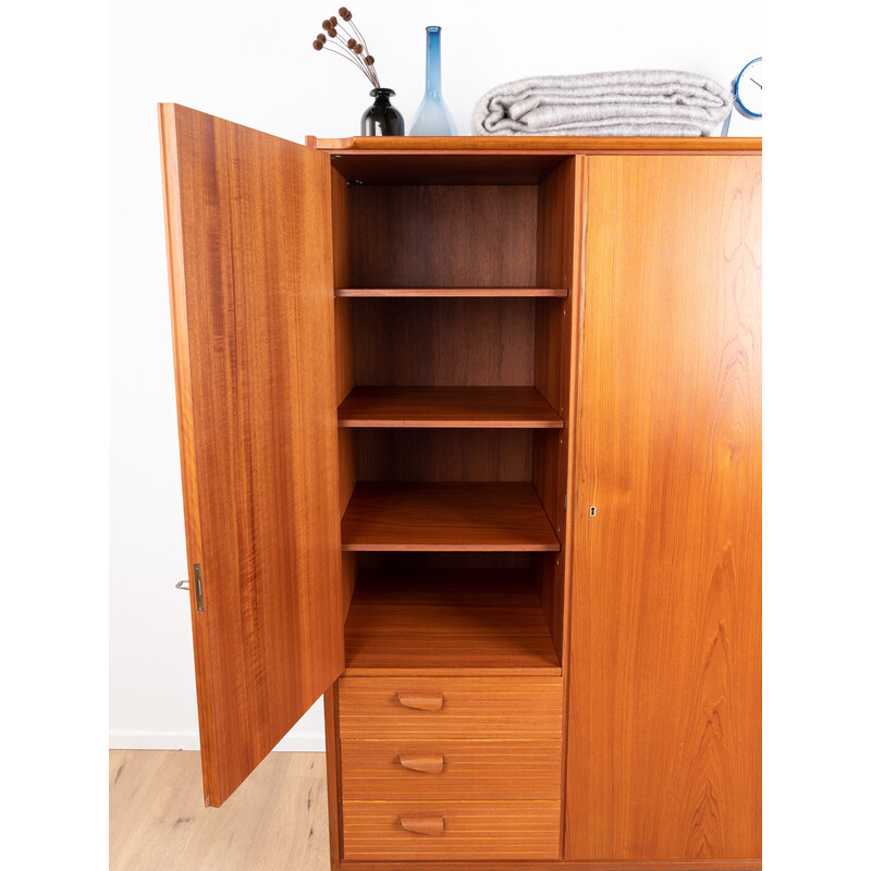 Vintage cabinet in teak veneer with two doors, Germany 1960s