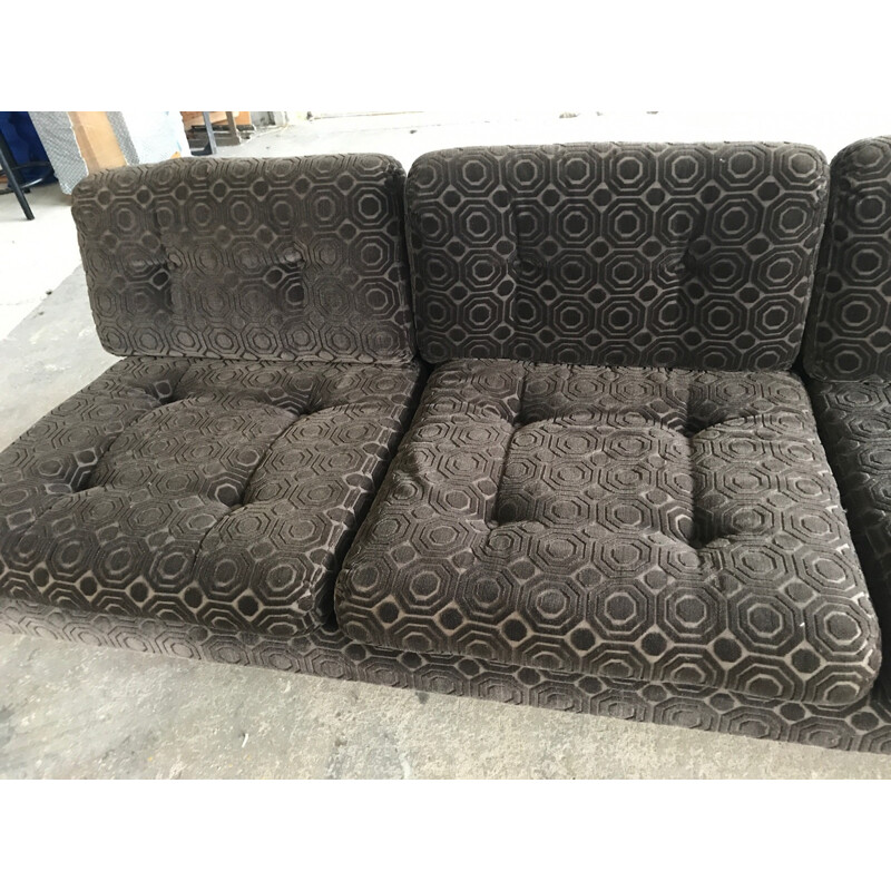  velvet sofa - 1980s