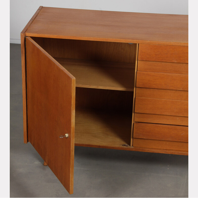 Vintage oakwood cabinet model U-458 by Jiri Jiroutek, 1960
