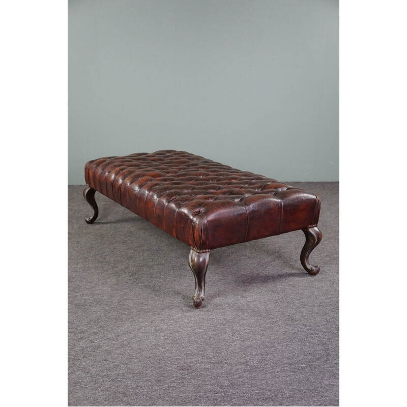 Vintage sheep leather Chesterfield footrest