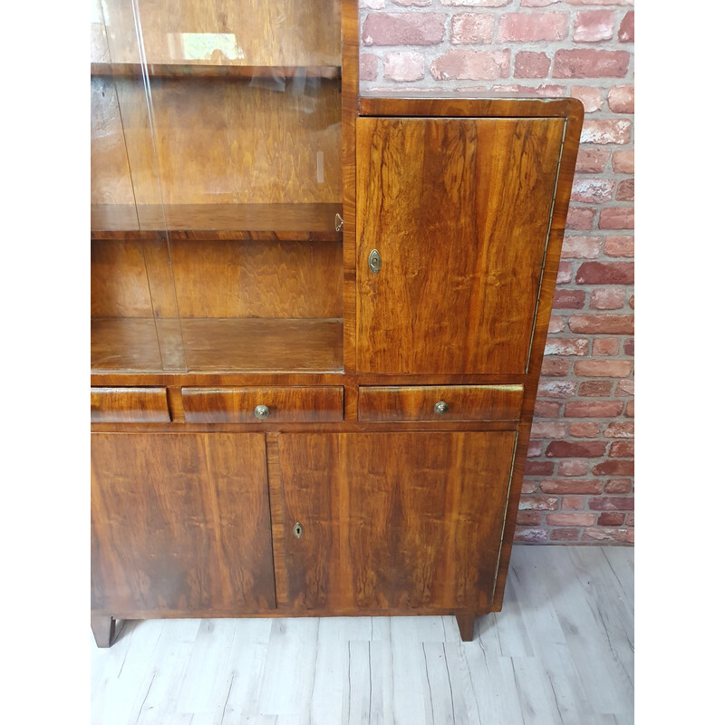 Vintage Art Deco Highboard, Polen 1940er Jahre