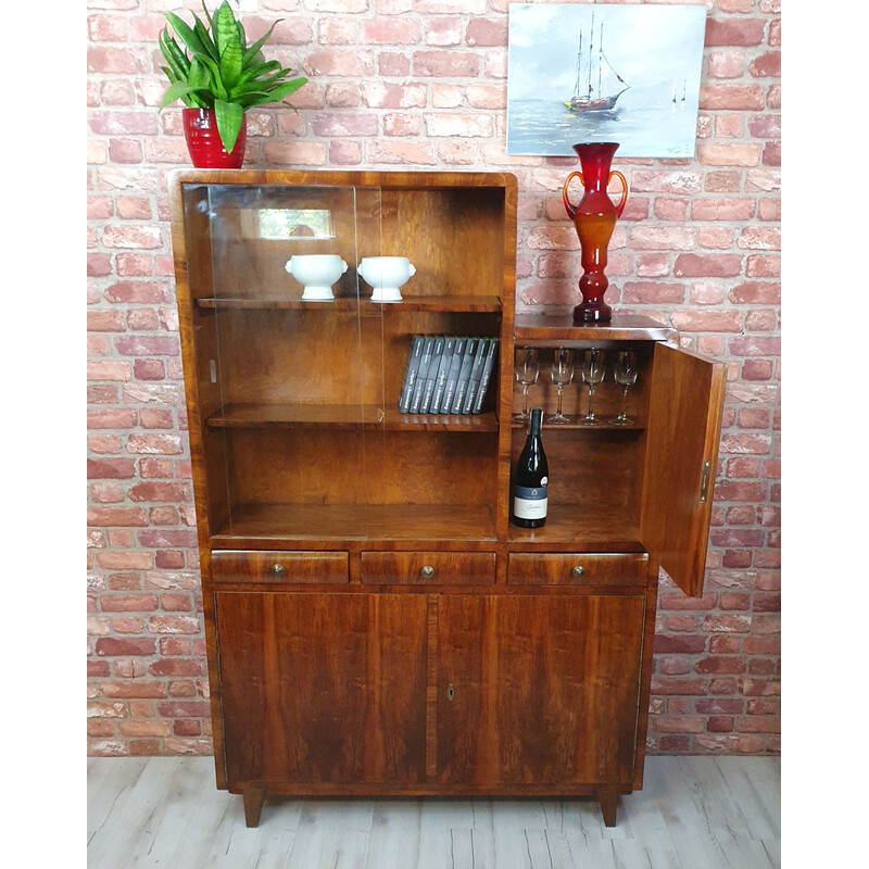 Vintage art deco highboard, Poland 1940s