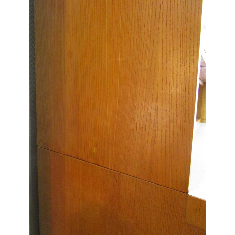 Beige vintage highboard in wood and formica - 1950s