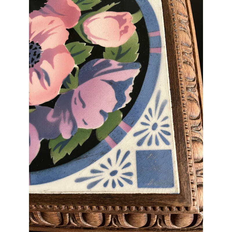 Vintage earthenware trivet, 1920