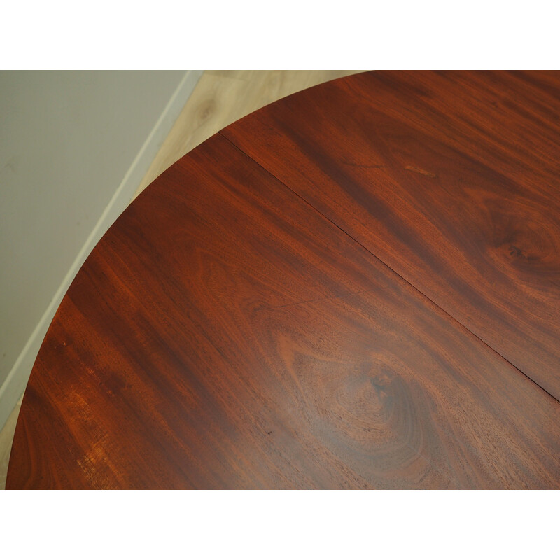 Vintage round mahogany table, Denmark 1970s