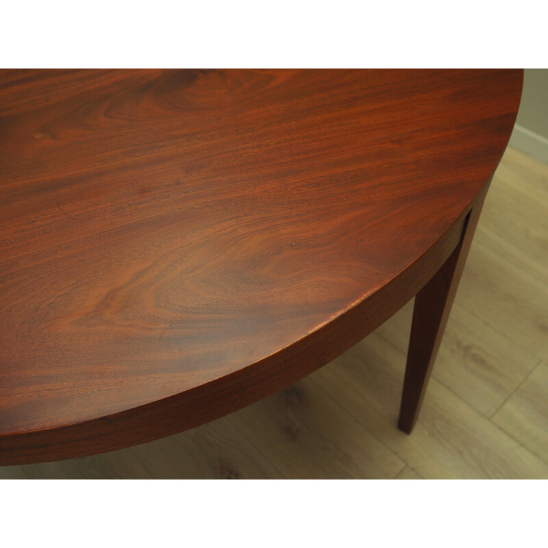 Vintage round mahogany table, Denmark 1970s