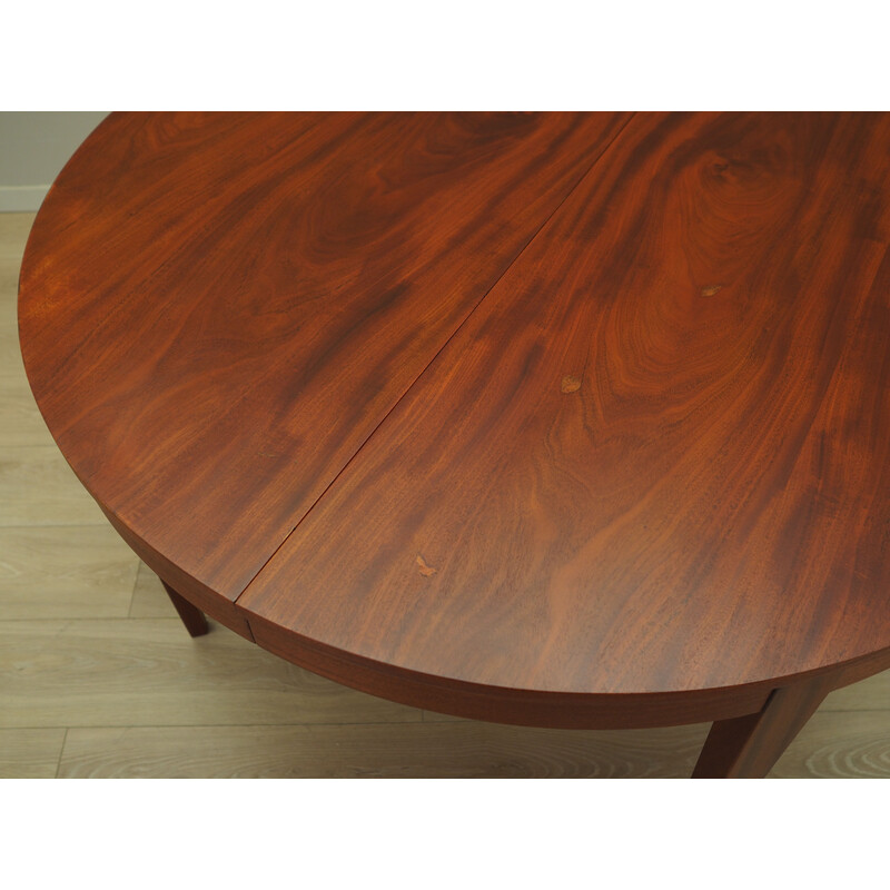 Vintage round mahogany table, Denmark 1970s