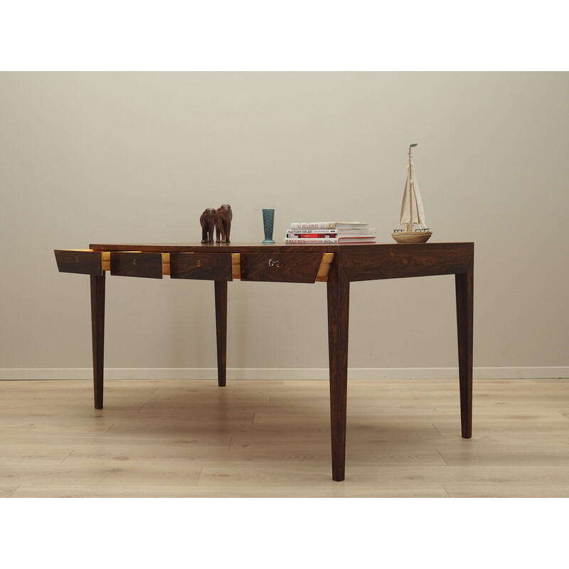 Vintage rosewood desk by Severin Hansen for Haslev Mobelsnedkeri, Denmark 1960