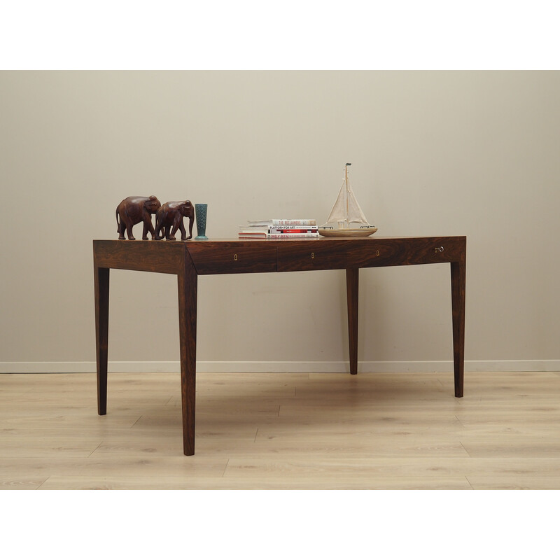 Vintage rosewood desk by Severin Hansen for Haslev Mobelsnedkeri, Denmark 1960