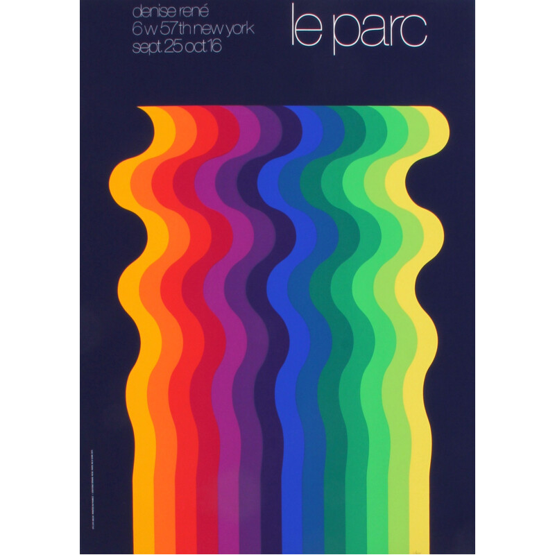 Multi-coloured French poster  by Julio Le Parc - 1970s