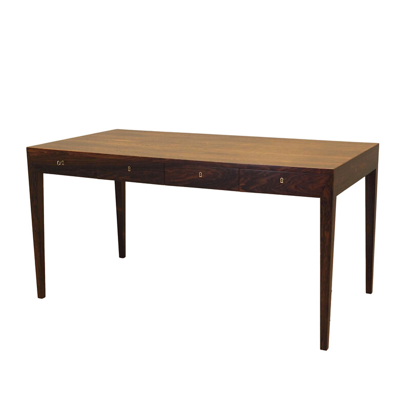 Vintage rosewood desk by Severin Hansen for Haslev Mobelsnedkeri, Denmark 1960