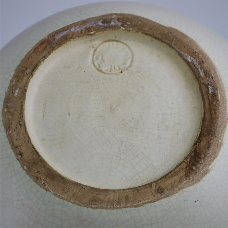 Jarrón de cerámica vintage de Pol Chambost, Francia 1955