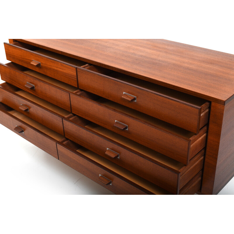 Vintage teak double chest with 8 drawers by Peter Lovig-Nielsen, Denmark 1960