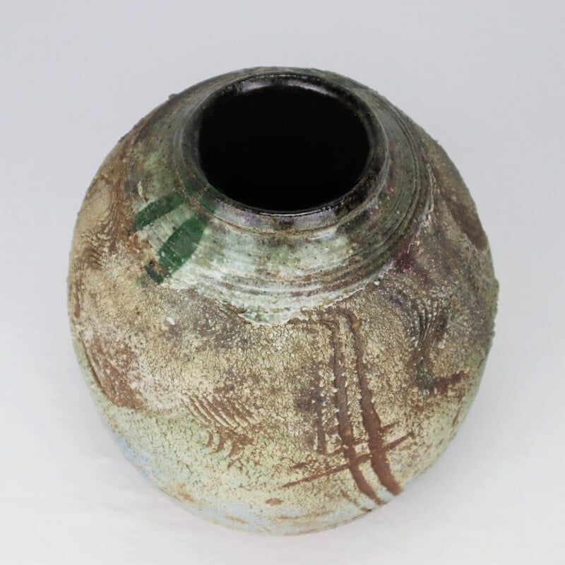 Vintage ceramic vase by Thierry Basile