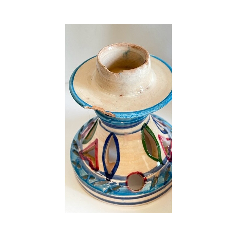 Set di 3 portacandele in ceramica vintage