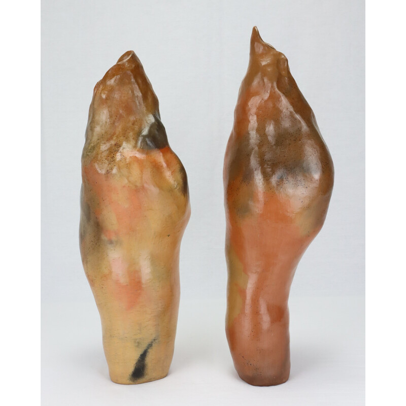 Ein Paar Vintage-Vasen aus Keramik von Berthellot Manon