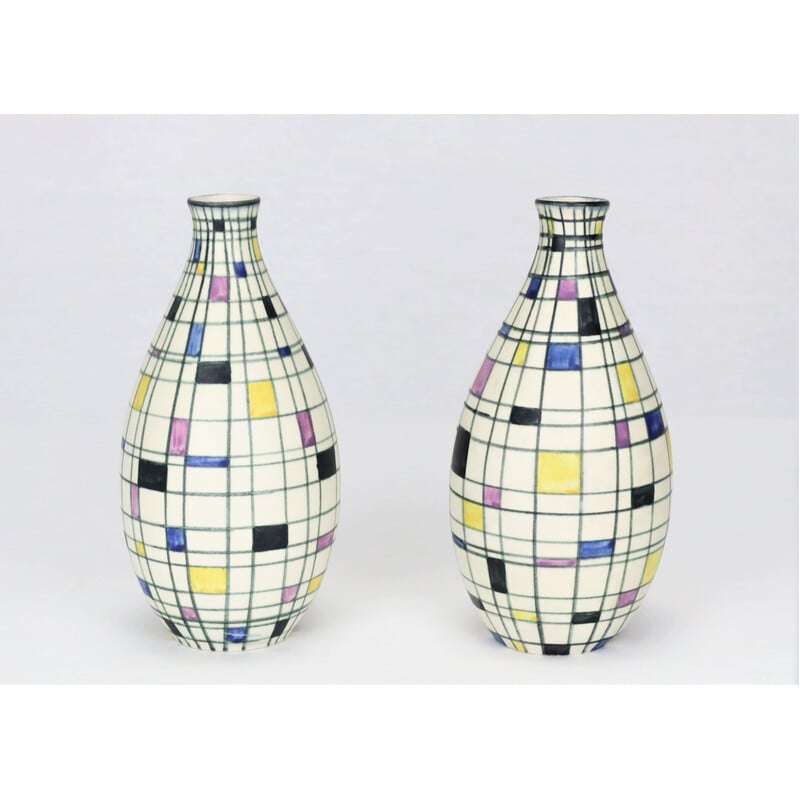 Pair of vintage vases by Maria Kohler for Villeroy et Boch, France 1950