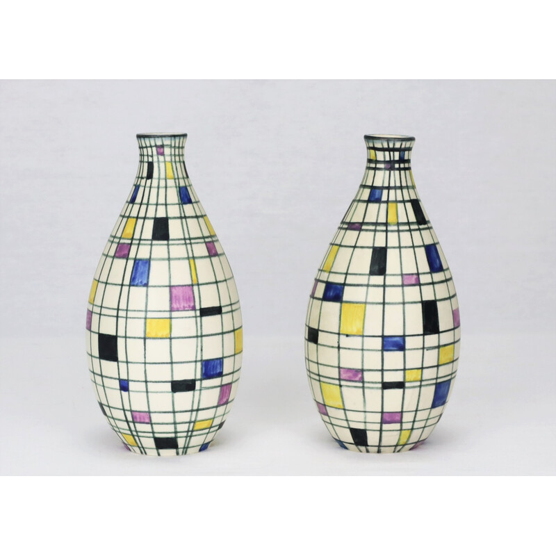 Pair of vintage vases by Maria Kohler for Villeroy et Boch, France 1950