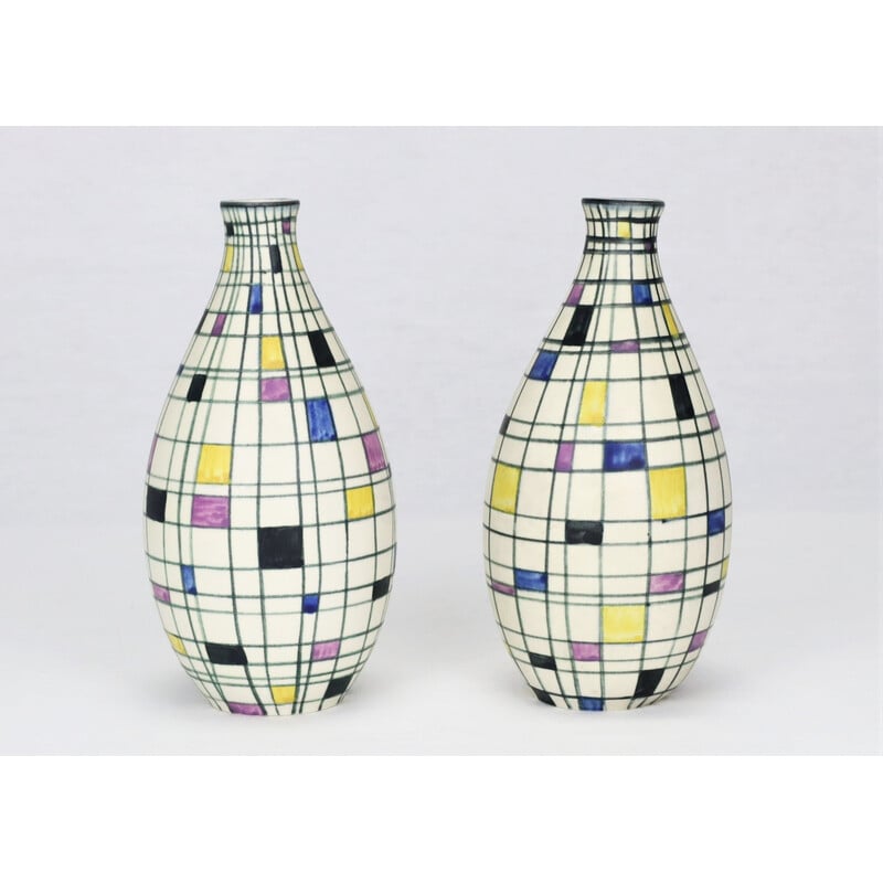 Pair of vintage vases by Maria Kohler for Villeroy et Boch, France 1950