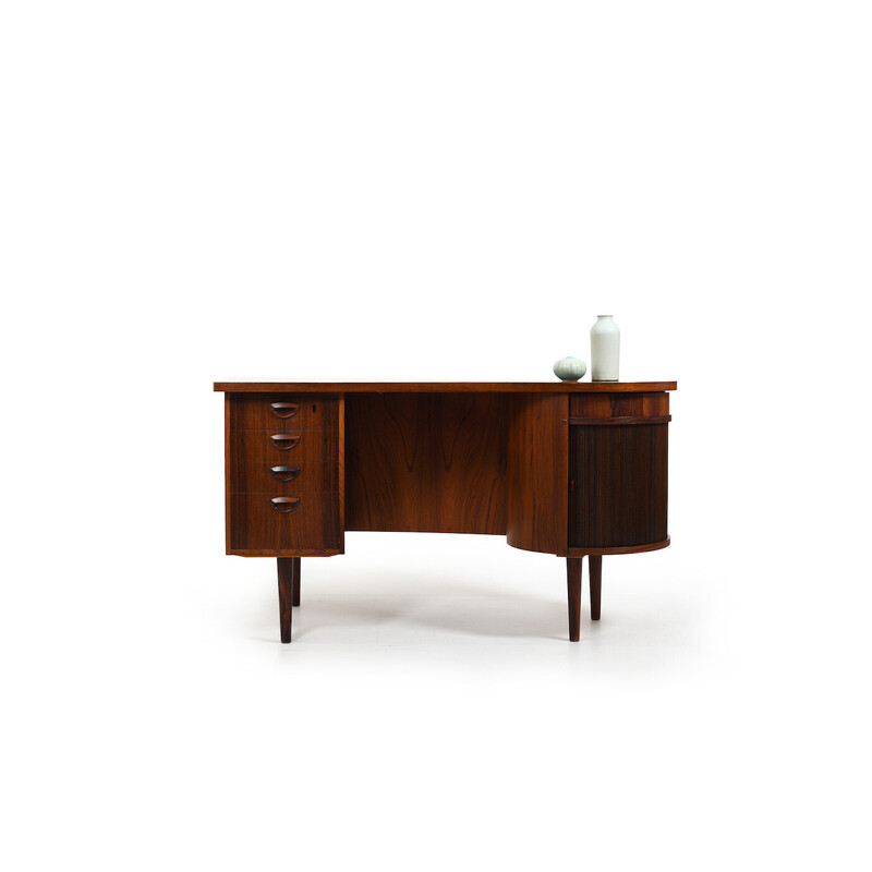 Vintage model 54 notenhouten bureau van Feldballes Møbelfabrik, Denemarken 1950