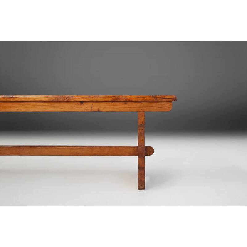 Vintage pine church bench, 1940