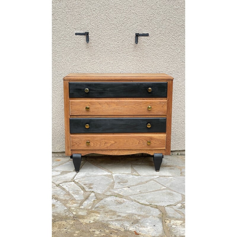 Vintage chest of drawers in unfinished wood, 1930