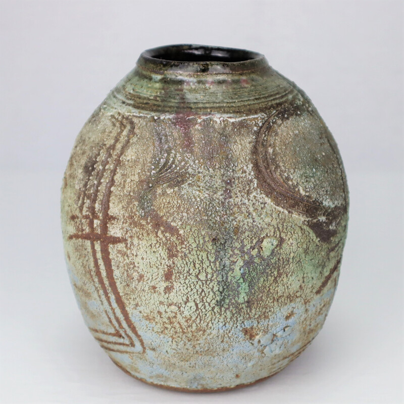 Vintage ceramic vase by Thierry Basile