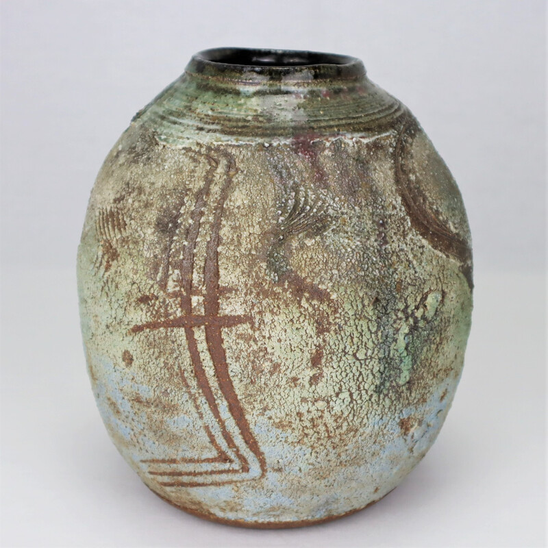 Vase vintage en céramique par Thierry Basile