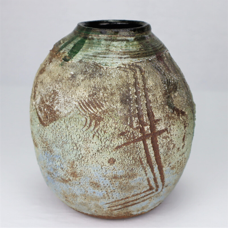 Vintage ceramic vase by Thierry Basile
