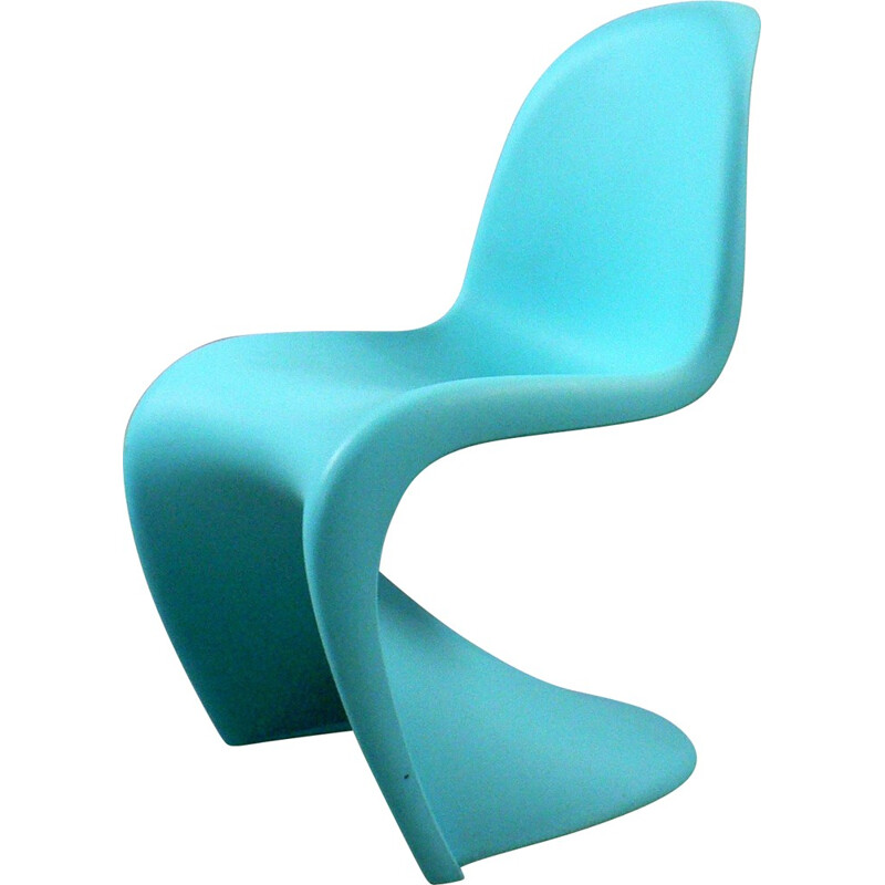 Blue chair in plastic by Verner Panton for Vitra - 2000s