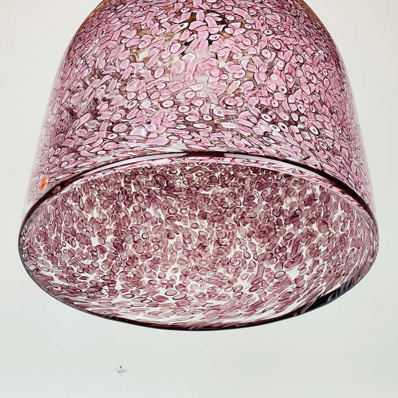 Vintage pendant lamp in pink Murano glass, Italy 1970s