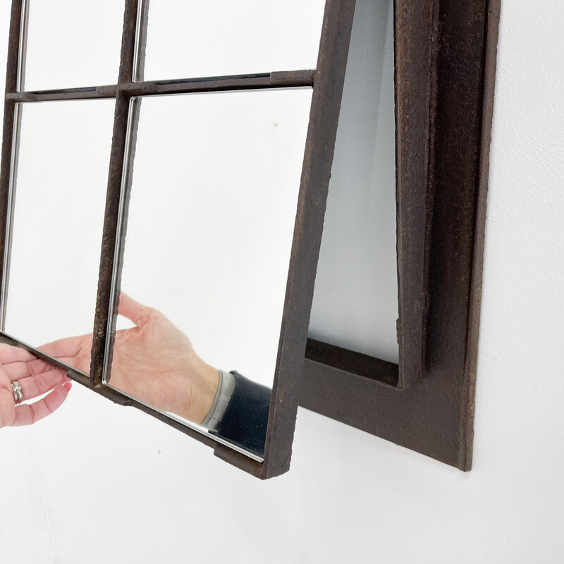 Vintage industrial dormer window converted into a mirror