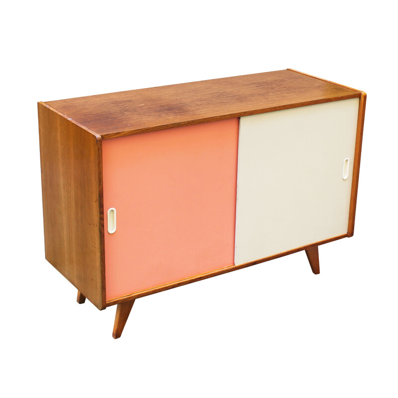 Vintage U-452 pink and white sideboard by Jiri Jiroutek for Interier Praha, Czechoslovakia 1960s