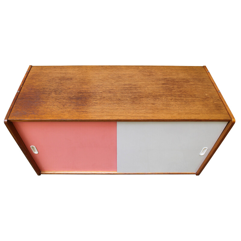 Vintage U-452 pink and white sideboard by Jiri Jiroutek for Interier Praha, Czechoslovakia 1960s