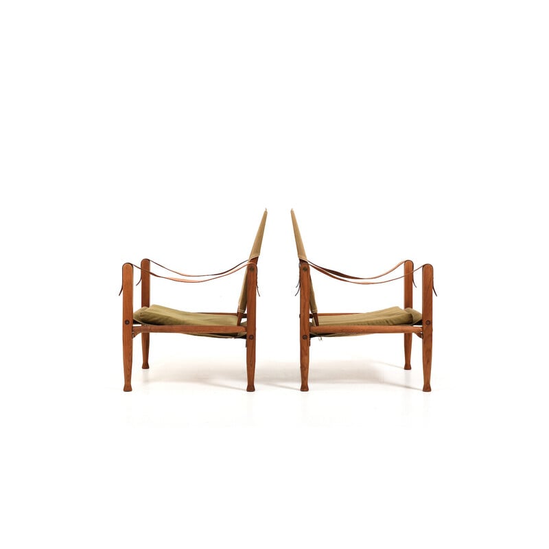 Pair of vintage Safari armchairs by Kaare Klint for Rud