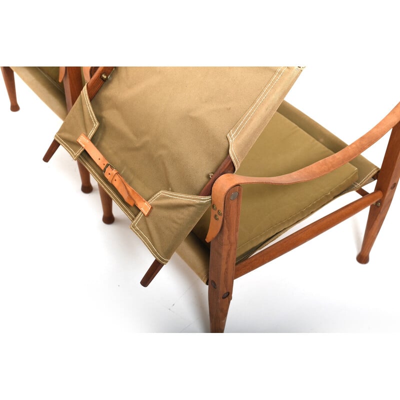 Pair of vintage Safari armchairs by Kaare Klint for Rud