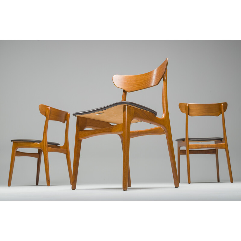 Conjunto de 4 cadeiras de jantar vintage em teca de Schiønning e Elgaard para a Randers Furniture Factory
