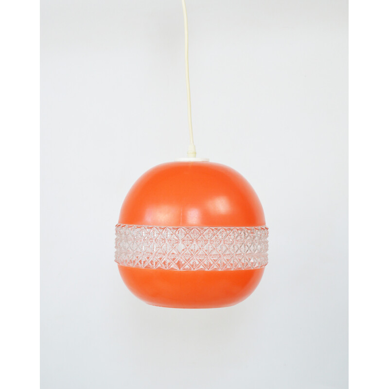 Vintage orange pendant lamp, Germany 1970s