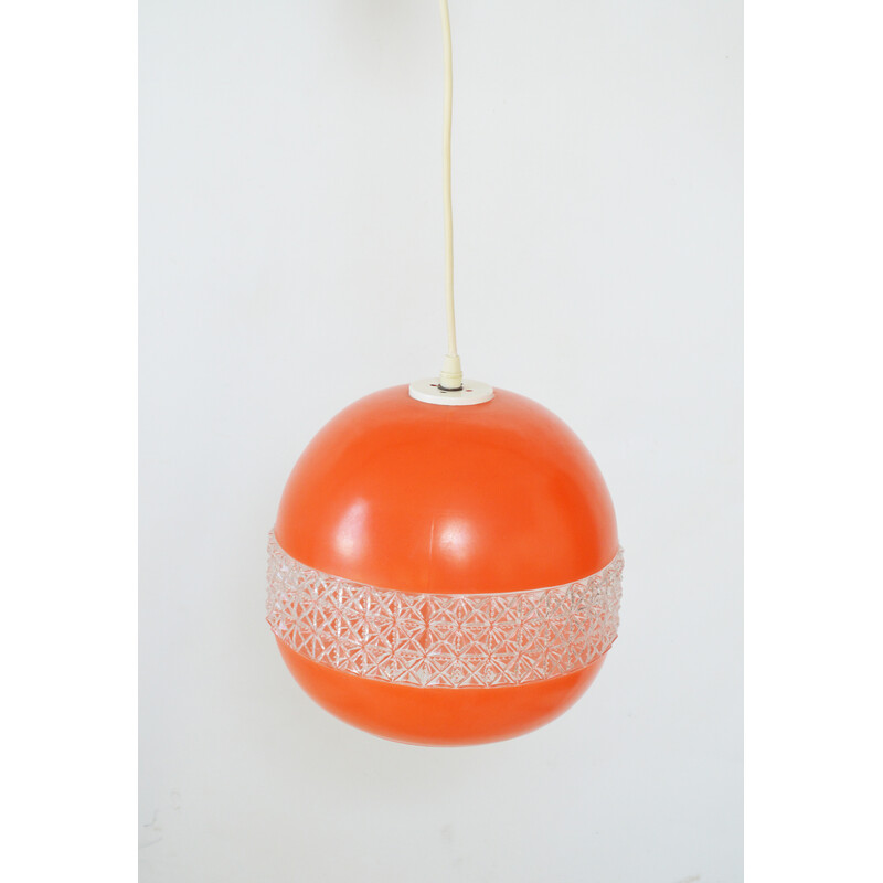 Vintage orange pendant lamp, Germany 1970s