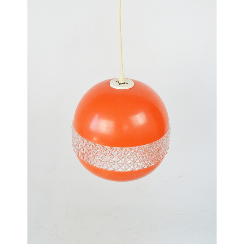 Vintage orange pendant lamp, Germany 1970s